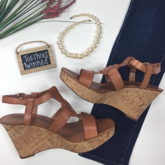 Franco Sarto Shoes - Franco Sarto Brown Cera Cork Wedge Size 10